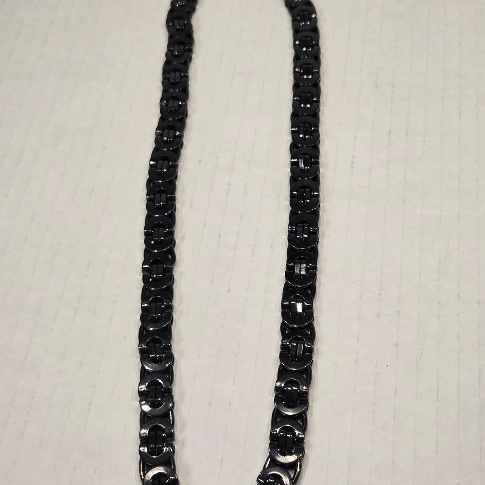 Elegant Black Stainless Steel Chain Necklace